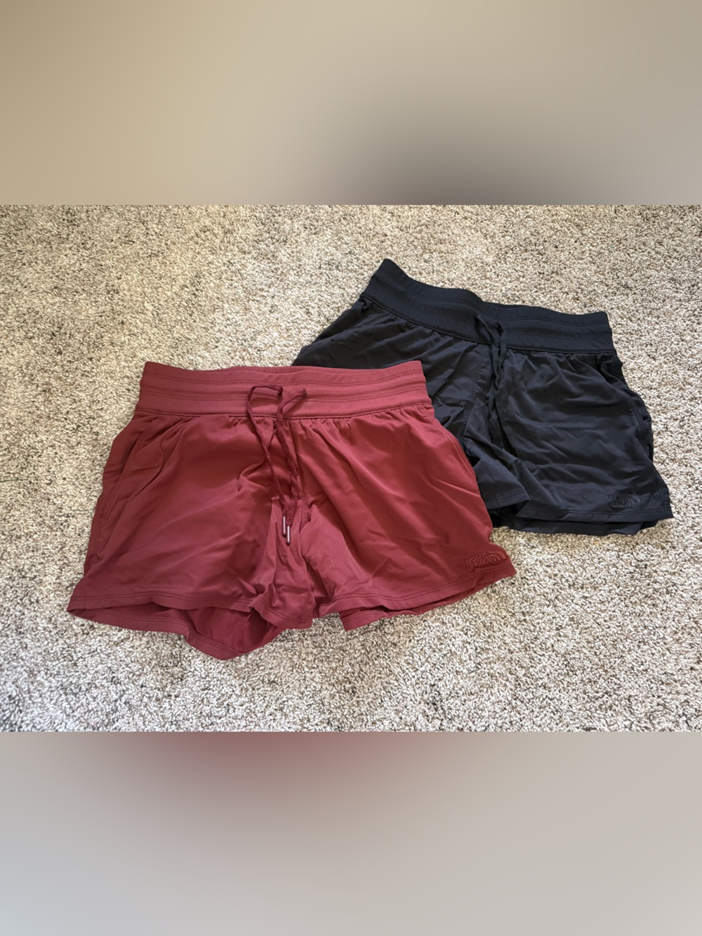 The North Face Women's Athletic Shorts - Burgundy & Black